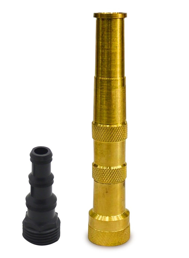 general Heavy-Duty Brass Adjustable Twist Hose Nozzle Gun 17cm for 3/4" Garden Hose Pipe - Image 1