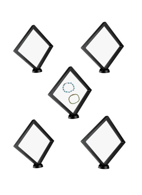 Set of 5 Pieces Transparent 3D Floating Frame   9X9X2CM  Floating  Display Cases - Stands Separately Display Stands Holder Frame For  Securing Keepsakes Coins Medallions  Antique Jewelry Gift