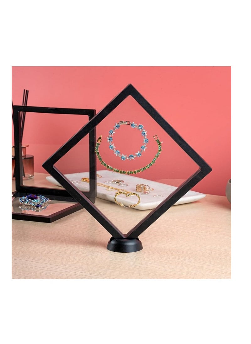 OASIS-TH - Set of 5 Pieces Transparent 3D Floating Frame   9X9X2CM  Floating  Display Cases - Stands Separately Display Stands Holder Frame For  Securing Keepsakes Coins Medallions  Antique Jewelry Gift - Image 1