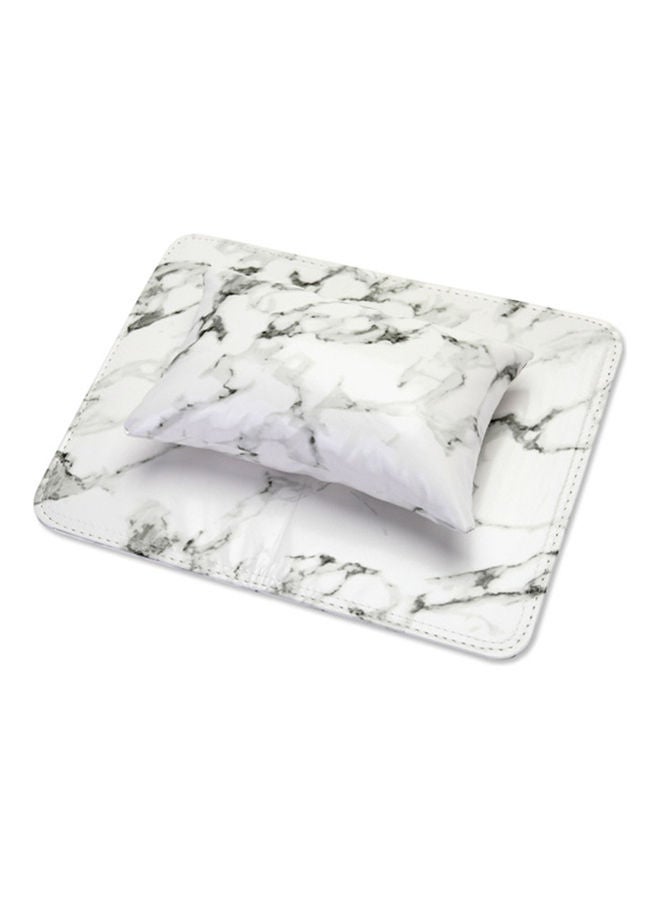 NIBEMINENT 2-Piece Nail Pillow And Hand Rest Cushion White/Grey - Image 1