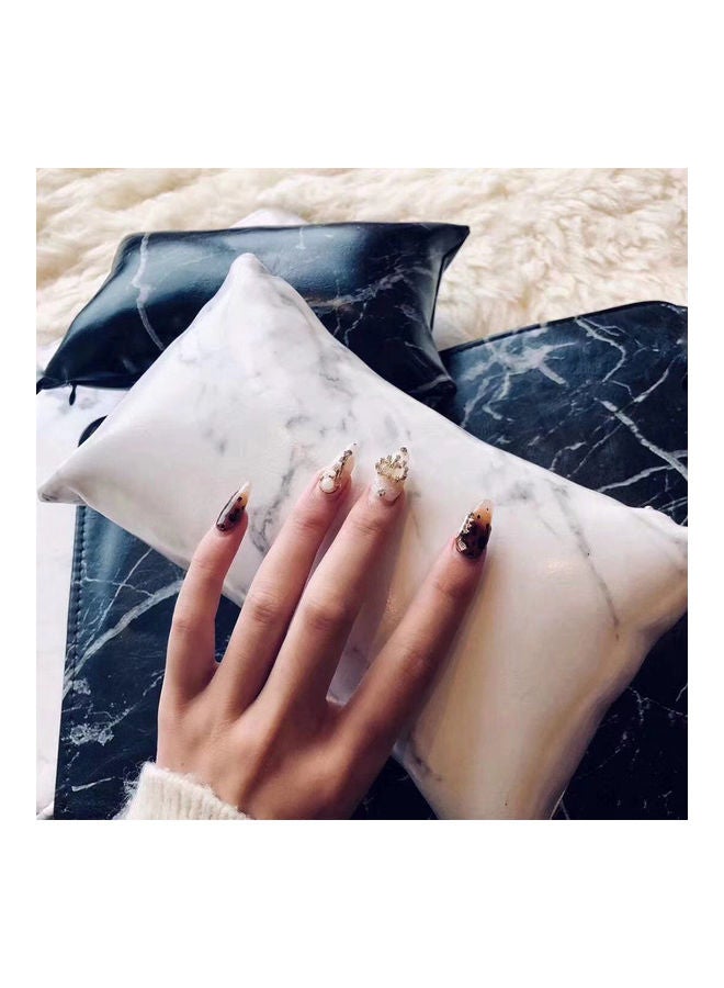 NIBEMINENT 2-Piece Nail Pillow And Hand Rest Cushion White/Grey - Image 5