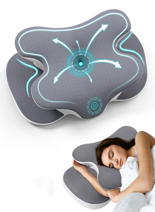 JINXIA A-Pce Cervical Neck Pillow for Neck and Shoulder, Odorless Memory Foam Pillow with Soft Silk Cover, Ergonomic Orthopedic Neck Support Pillow - Image 1