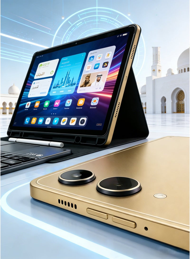 CCIT S9 Ultra Tablet 11-inch Android 15 with SIM Card & Stylus Pen 1TB ROM 16GB RAM 4G LTE Tablet with Keyboard, Bluetooth Headset & Case - Golden - Image 3