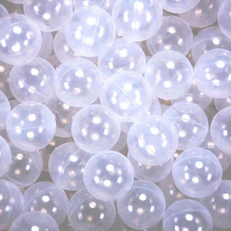 GUESVOT 275 Inch Big Ball Pit Balls Crush Proof Plastic Balls for Ball Pit Pack of 50pcs Set for Toddlers Ball Pool Playtent Tunnels with Reusable Storage Bag Transparent - Image 2
