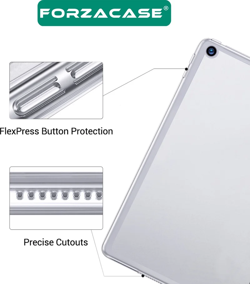 Forzacase Silicone Case Compatible with Lenovo Tab M10 10.1 Inch X505 - X605 Frosted Transparent - FC013