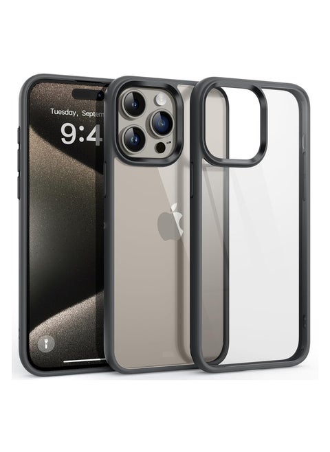 Shockproof Clear Case for iPhone 15 Pro Not Yellowing Military Drop Protection Hard Clear Back Four Corner Airbags Drop Protection Phone Cover 6.1 inch