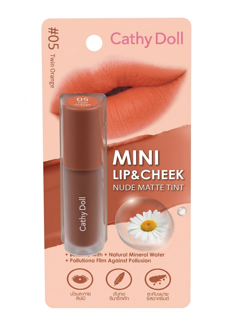 Mini Lip & Cheek Nude Matte Tint - #05 Twin Orange (0.6g)