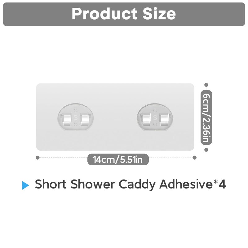 FEPTUASE Shower Caddy Adhesive Replacement  Transparent Strong Adhesive Hooks  No Drilling  Waterproof  for Shower Caddy  Bathroom Storage Shelves and Kitchen Racks (Double*4pcs) - Image 2