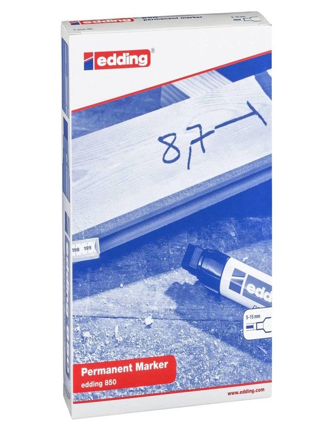 edding 850 permanent marker - green - 1 pen - chisel nib 5-15 mm - for bold markings -waterproof, quick-drying, smear-proof pens - for cardboard, plastic, glass, wood, metal and fabric - Image 3