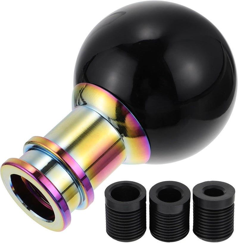 Acrylic Car Gear Shift Knob Round Manual Gear Head with 3pcs M8 M10 Large Thread Adapter Compatible for Automotive Interior Accessories - Image 1