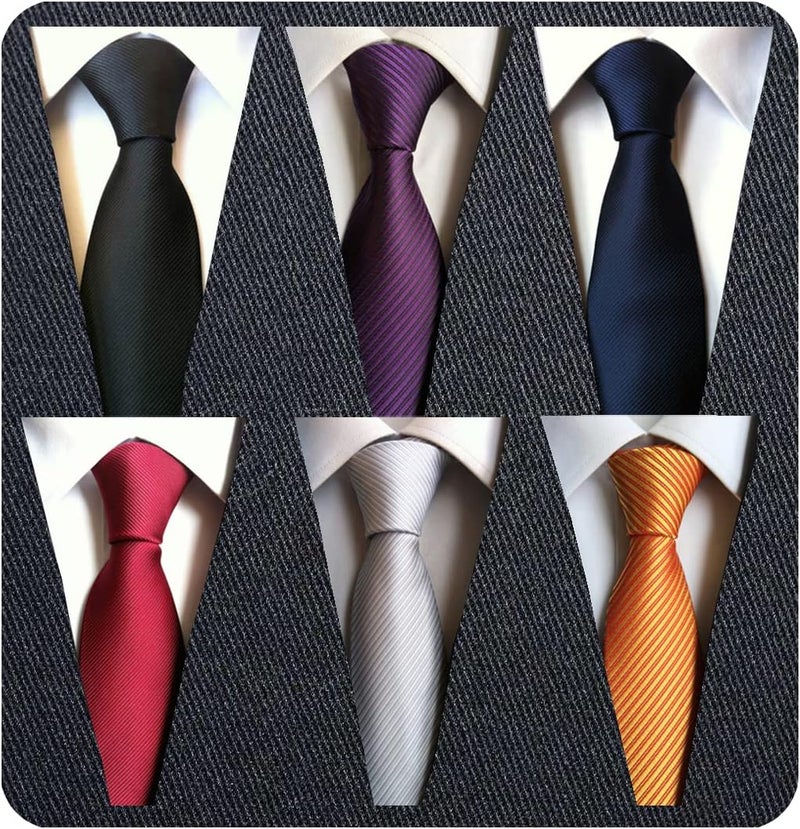 Adulove Men's Necktie Classic Silk Tie Woven Jacquard Neck Ties 6 PCS - Image 1