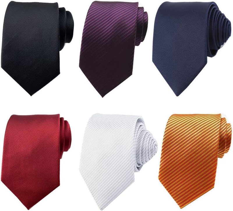 Adulove Men's Necktie Classic Silk Tie Woven Jacquard Neck Ties 6 PCS - Image 2