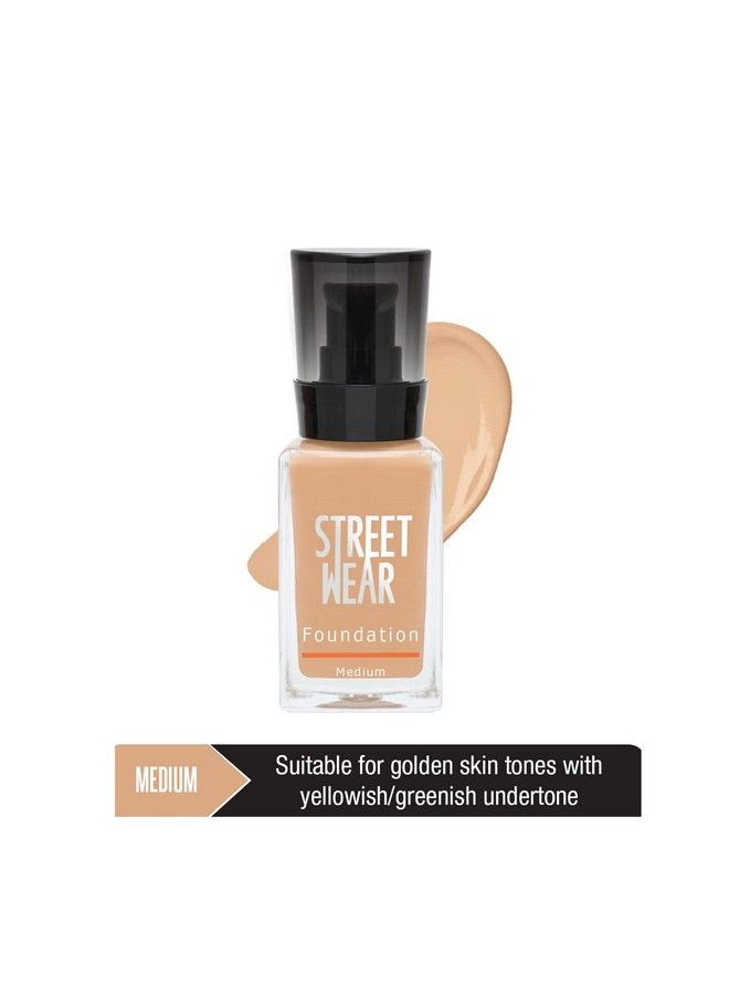 Street Wear Foundation Medium (Medium) 30 Ml Weightless Buildable Coverage Breathable Waterbased Formulation For Daily Use Enriched With Vitamin E - Image 4