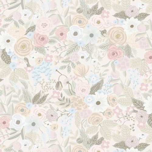 Ismoon Peel and Stick Wallpaper Floral Boho Pink Wallpaper Watercolor Leaf Flowers Contact Paper Removable Self-Adhesive Wall Paper for Bedroom Cabinets and Drawers Decor 17.3inx78.7in - Image 1