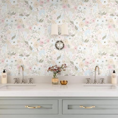 Ismoon Peel and Stick Wallpaper Floral Boho Pink Wallpaper Watercolor Leaf Flowers Contact Paper Removable Self-Adhesive Wall Paper for Bedroom Cabinets and Drawers Decor 17.3inx78.7in - Image 4