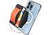 Sinjimoru for 3 in 1 MagSafe Wallet 2600g Magnetic Strength Phone Grip with Stretchy Fabric Secure Flap AntiDrop Tag Holder for iPhone 16 15 14 13 12 MBGRIP Clementine - Image 2