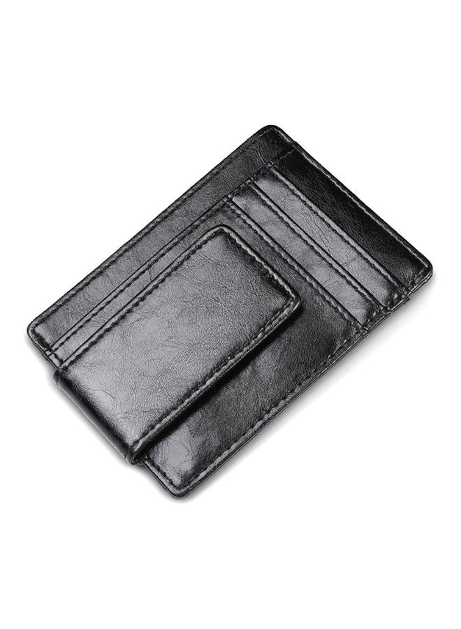 NIBEMINENT RFID Leather Dollar Clip Men Wallet Black - Image 2