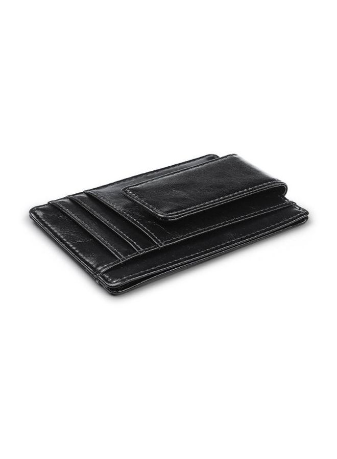 NIBEMINENT RFID Leather Dollar Clip Men Wallet Black - Image 3