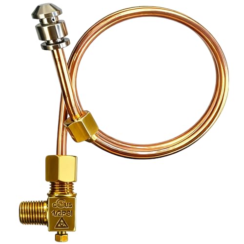 MCAMPAS Pilot Tube 3/16" OD X 20" Copper Pipe Bendable Range Oven Burner With 2065643 Valve - Image 1