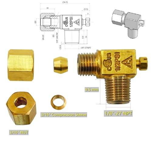 MCAMPAS Pilot Tube 3/16" OD X 20" Copper Pipe Bendable Range Oven Burner With 2065643 Valve - Image 3