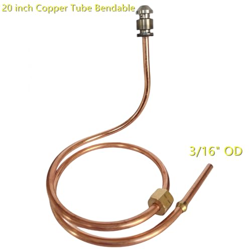MCAMPAS Pilot Tube 3/16" OD X 20" Copper Pipe Bendable Range Oven Burner With 2065643 Valve - Image 4