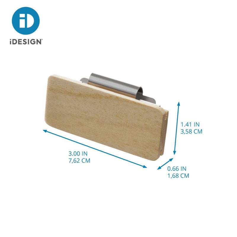 iDesign Wood Clip-On Labels for Storage Bins, Set of 3, The Rosanna Pansino Collection â€“ 3.25â€ L x 2.5â€ W x 2.5â€ H, Natural - Image 2