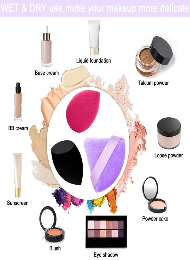 Scartink 6+6 Professional Makeup Sponge Set,2.76 inch Portable Soft Setting Face Puffs Latex Free,Multicolor Makeup Blending Sponge Cosmetic Applicator for Loose Powder,Liquid,Facial Makeup Tools - Image 4
