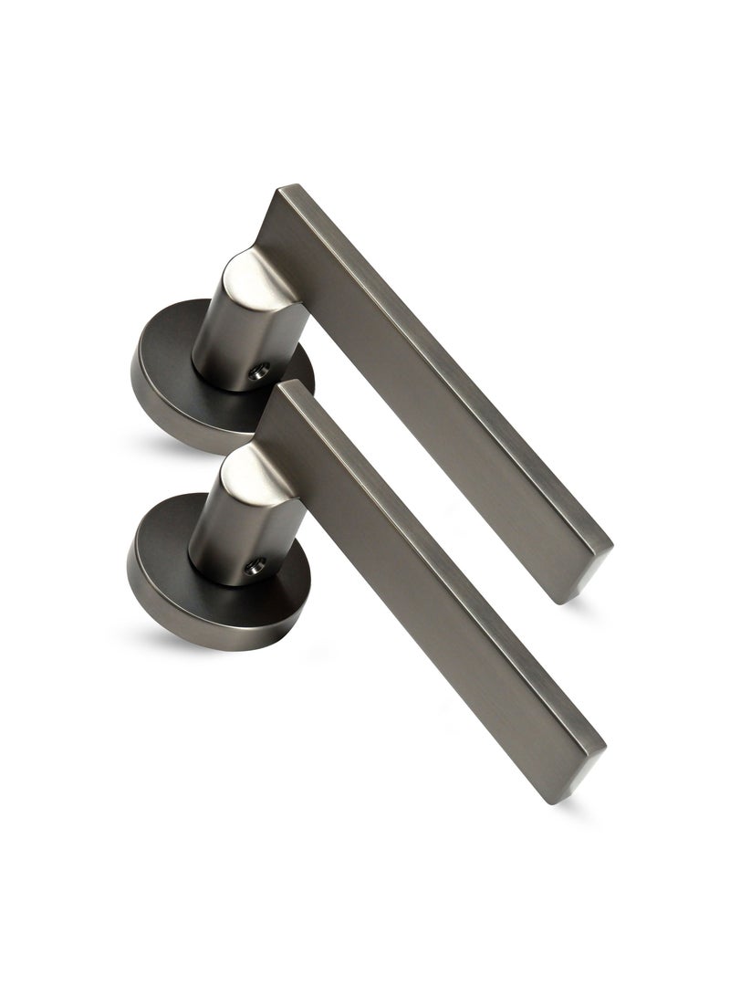 CINCINNO Sara Premium Anti-Rust Zinc Door Handle Set – Durable & Stylish for Home & Office, UV Protection, 2-Year Color & 5-Year Mechanical Warranty, Salt Spray Tested (Gun Metal Grey)  - Image 1