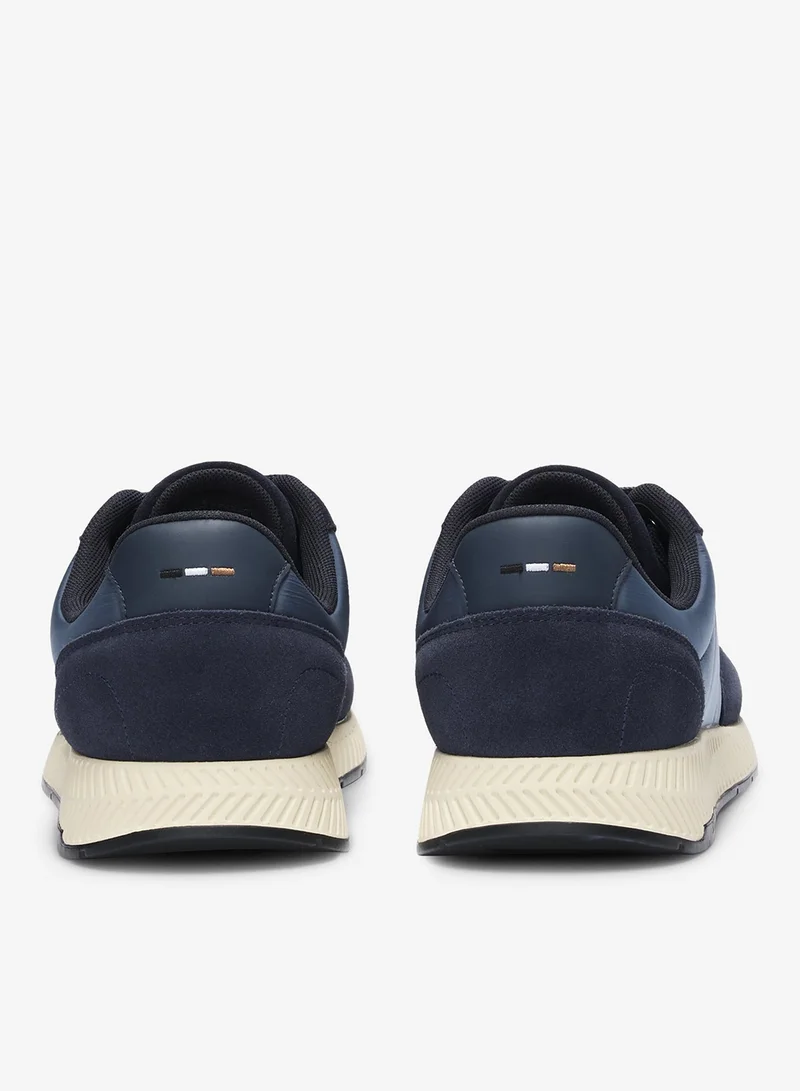 BOSS Mixed-material trainers with suede trims