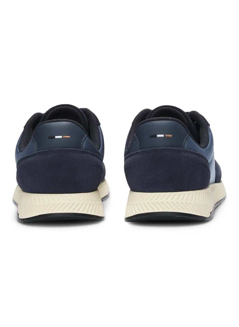 بوس Mixed-material trainers with suede trims