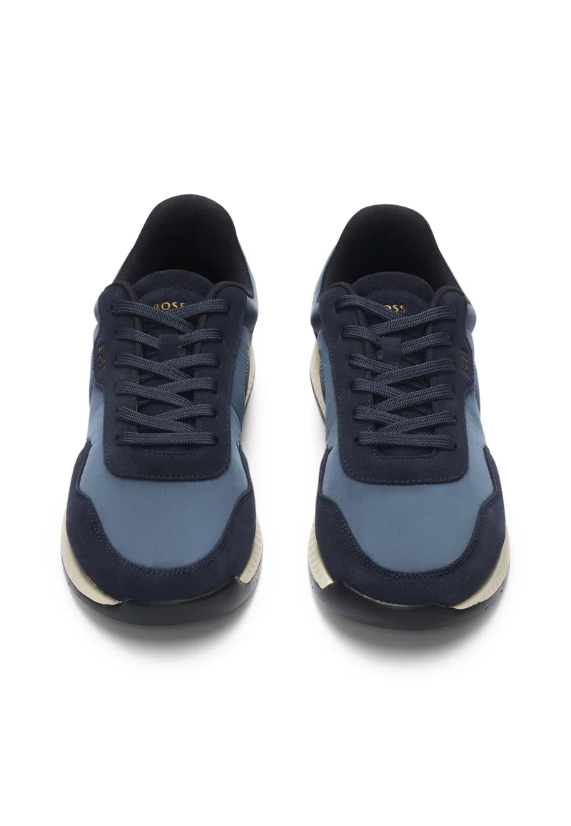 BOSS blue Mixed-material trainers with suede trims for Men | Best Price UAE