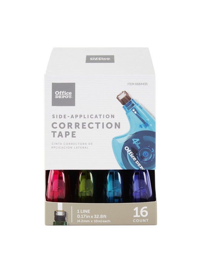 Office Depot ® Brand Side-Application Correction Tape, 1 Line X 392", Pack Of 16 Cartridges - Image 1