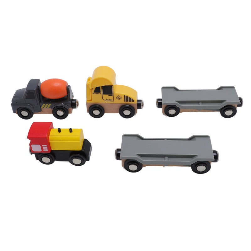 Wooden Train Toy Premium Wood Construction Interlocking Tracks for Creativity - Educational Wooden Toy Hand Eye Coordination Toy for Toddlers Kids Imaginative Play - Image 1