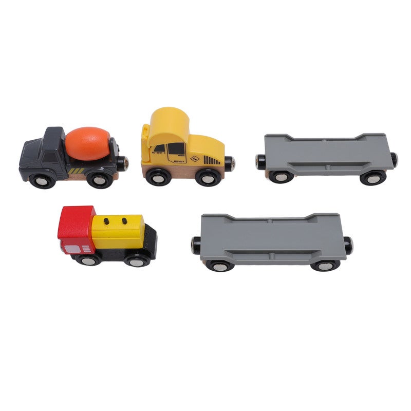 Wooden Train Toy Premium Wood Construction Interlocking Tracks for Creativity - Educational Wooden Toy Hand Eye Coordination Toy for Toddlers Kids Imaginative Play - Image 5