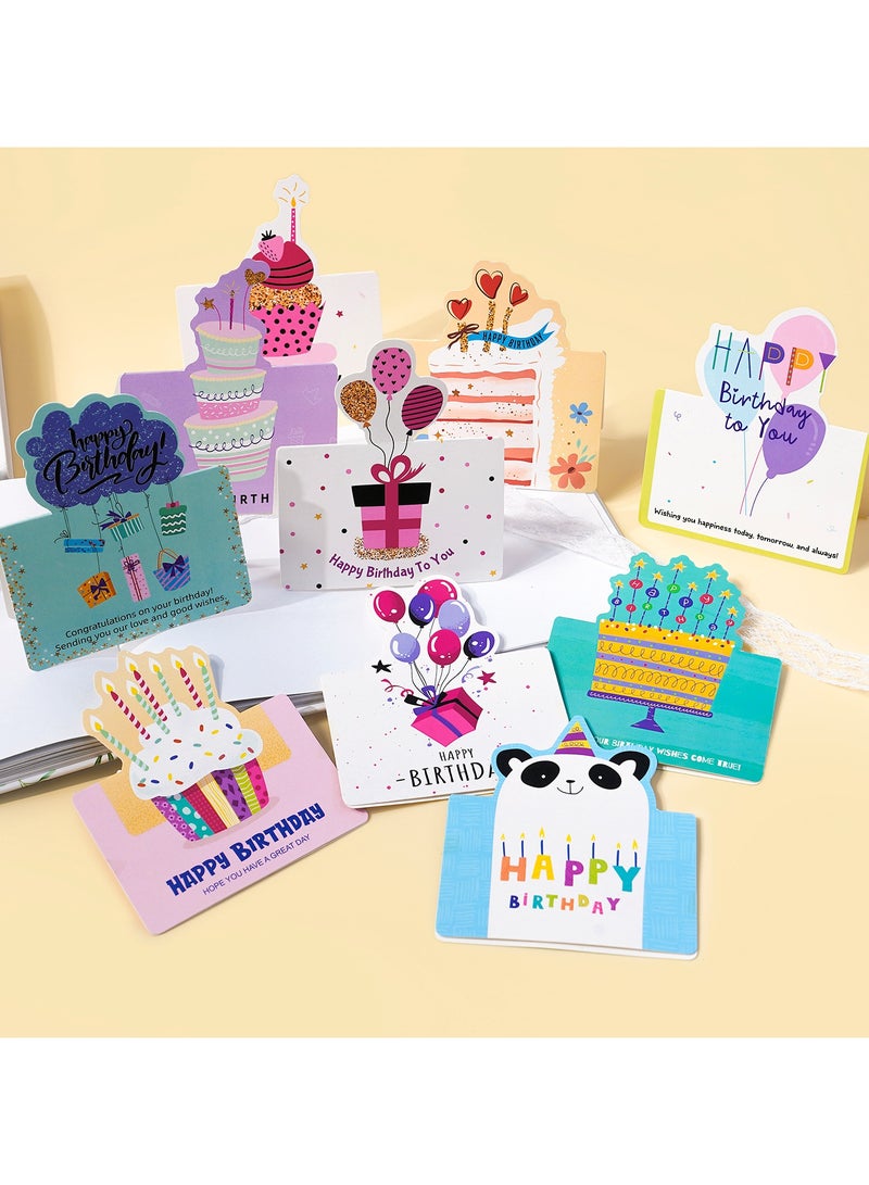 10Pcs Birthday Card 3D Birthday Card Handwritten Blessing Message Birthday Card - Image 1