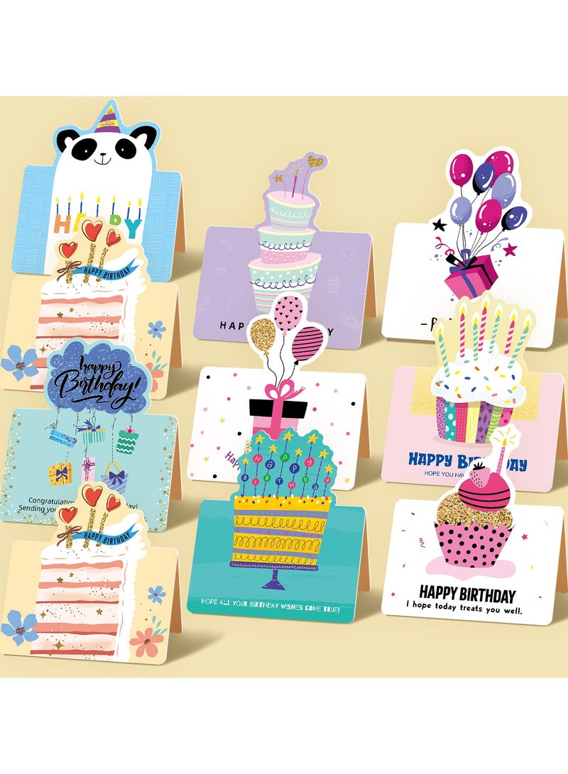 10Pcs Birthday Card 3D Birthday Card Handwritten Blessing Message Birthday Card - Image 3