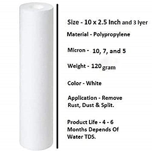 Remino 10 Inch 5 Micron Heavy Spun Pre Filter (PP) Cartridge 110 gm premium Compatible for Water Purifier Filter Housing - Image 4