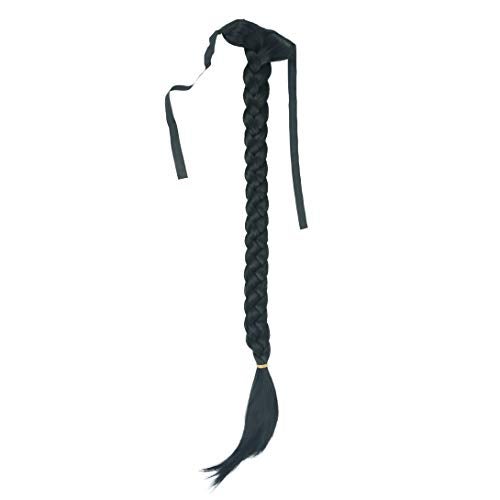 Lydell 24" Long Fishtail Braid Wrap Around Ponytail Extension Synthetic Hairpiece #1 Black - Image 2