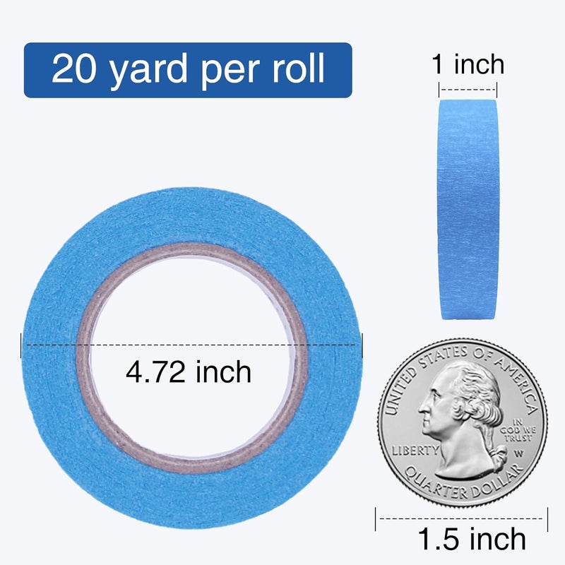اولكيلا شريط لاصق ملون ١٦ ياردة لكل لفة، ٦ لفات من شريط الرسم بألوان قوس قزح، شريط للرسامين، شريط للحرف اليدوية، شريط للتسميات، شريط ورقي للمجلات النقطية، ديكورات الحفلات، أعمال يدوية يدوية - Image 2