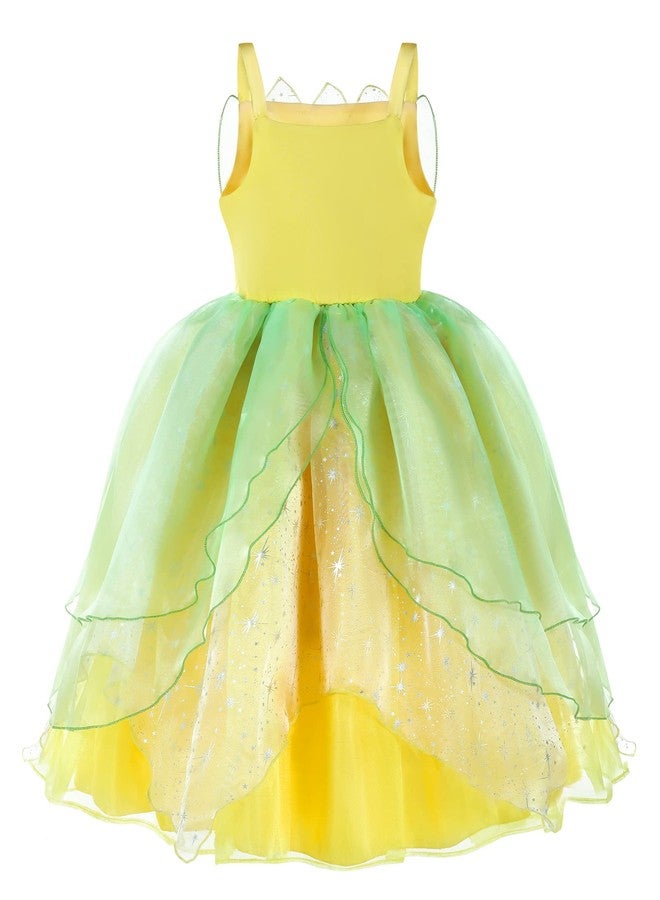 Axaxa Tiana Costume for Girls Tiana Dress with Headband Birthday Halloween Fancy Party Dress 10-11T - Image 2