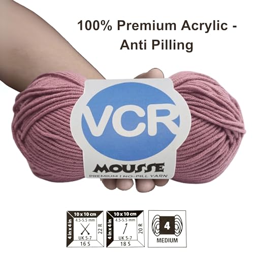 VCR 4ply Drooling Purple Yarn, 100 Grams Hank, 190 Meters Length, Acrylic Ball for Crochet and Knitting, Soft Crosia Threads, Pack of 1 Yarn, Suitable for DIY Crafts - Image 3