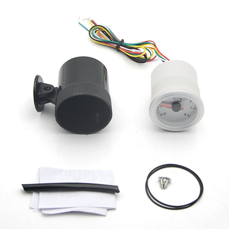 Digital Tachometer Gauge: 52mm LED Display - Premium ABS Material Adjustable Bracket for 12V 1-8 Cylinder Engine Vehicles - Image 3