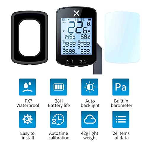 XOSS G+ Gen2 GPS Bike Computer with Mount, 2.2" Bluetooth Wireless Cycling Speedometer, Type-C Multifunctional ANT+ Bicycle Odometer with Auto Backlight and IPX7 Waterproof Bike Tracker (4 in 1) - Image 3
