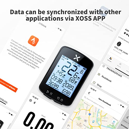 XOSS G+ Gen2 GPS Bike Computer with Mount, 2.2" Bluetooth Wireless Cycling Speedometer, Type-C Multifunctional ANT+ Bicycle Odometer with Auto Backlight and IPX7 Waterproof Bike Tracker (4 in 1) - Image 5