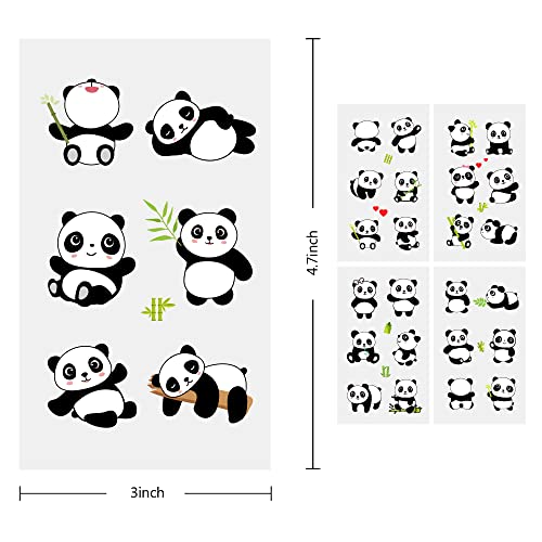 Cleverplay 120 PCS (24 Sheets) Panda Temporary Tattoos, Birthday Decorations Panda Party Favors - Image 4