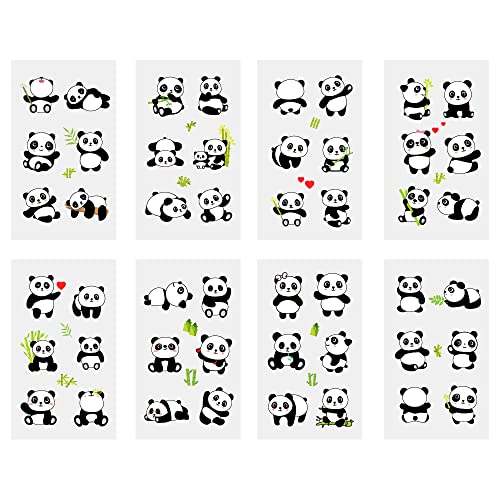 Cleverplay 120 PCS (24 Sheets) Panda Temporary Tattoos, Birthday Decorations Panda Party Favors - Image 2
