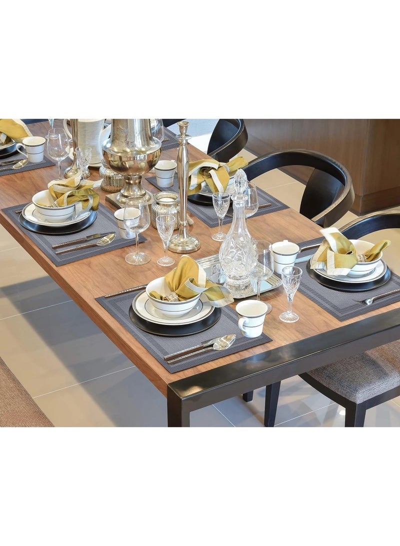 general Set of 8 Placemats Non-Slip Crossweave Woven Vinyl Insulation Place Mat Washable Table Mats For Restaurants Party Decoration 30x45CM - Image 5