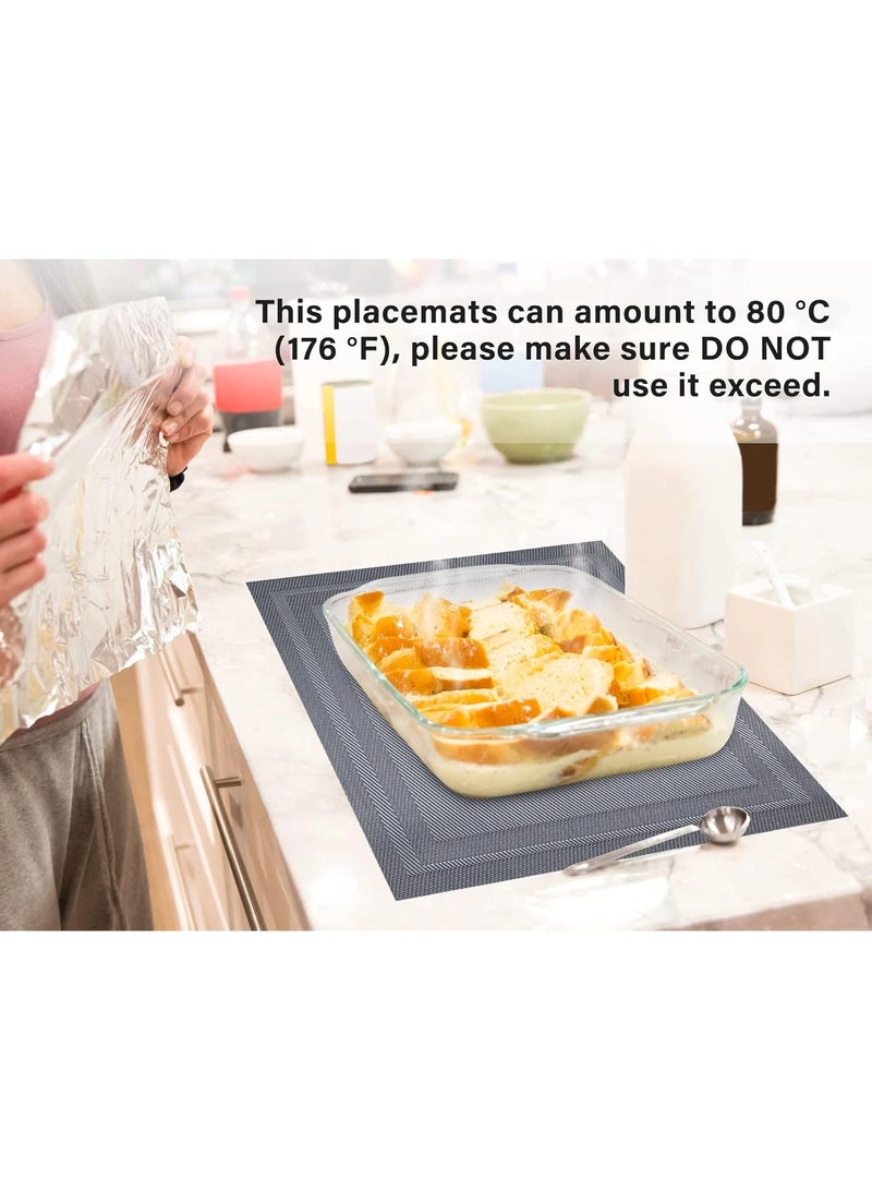 general Set of 8 Placemats Non-Slip Crossweave Woven Vinyl Insulation Place Mat Washable Table Mats For Restaurants Party Decoration 30x45CM - Image 3