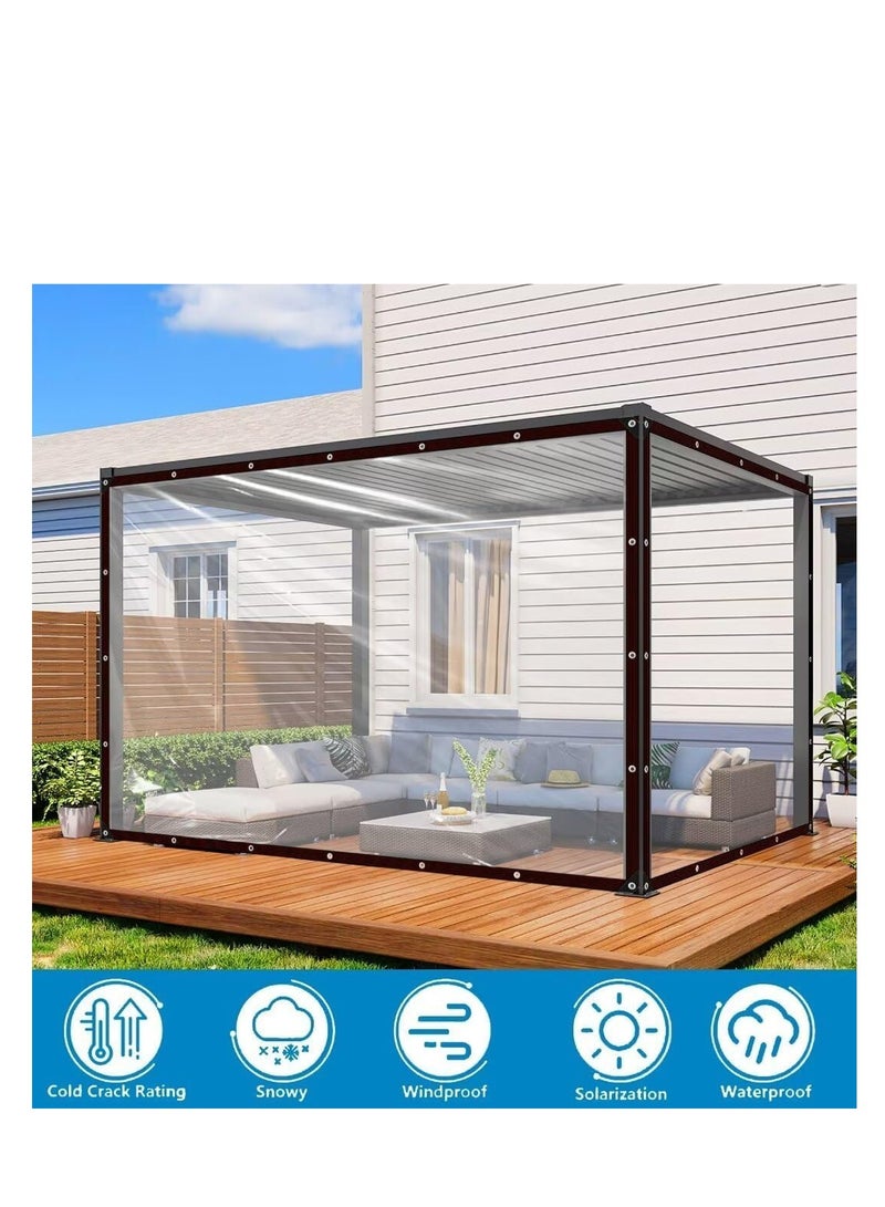 Clear Tarps with Grommets 6x8ft, Heavy Duty Waterproof Tarp Cover, Transparent PVC Vinyl Tarpaulin for Outdoor, Plant, Garden, Chicken Coop, Patio - Image 2