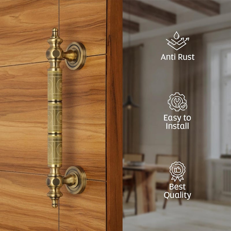 LAPO LAPO 12 Inch Full Brass Main Door Handle Door Handles for Main Door Pull Handles for All The Doors of House Office HotelsPack of 1 Antique Finish 3 Years Warranty S 08  - Image 5